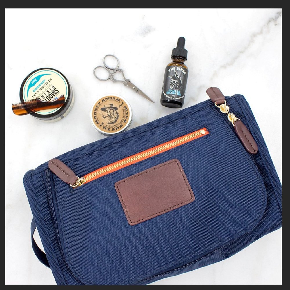 MENS BOULEVARD BELLAGIO LAS VEGAS - BLACK ZIPPERED JESSE DOPP  KIT